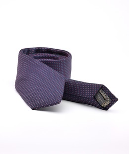 Κομψή γραβάτα σκούρо μπλε με μικρό σχεδιασμό τύπου πουα