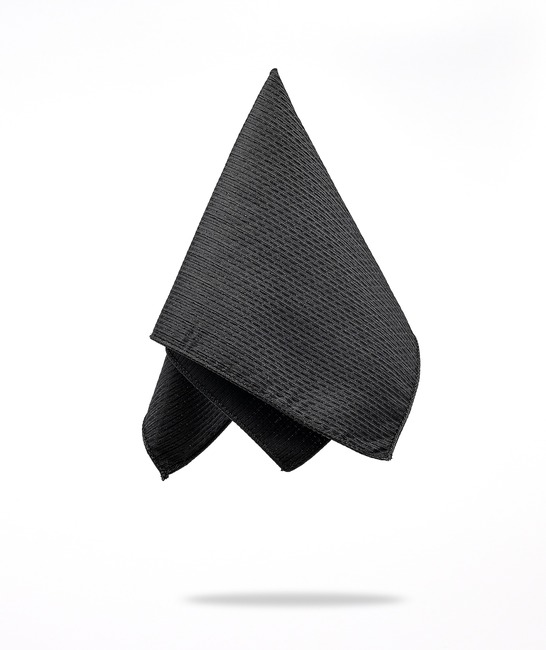 Πολυτελής μαύρη γραβάτα με διαγώνια ρίγα premium με μαντηλάκι 