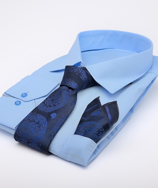 Πολυτελής μπλε γραβάτα με λαχούρι σχέδιο