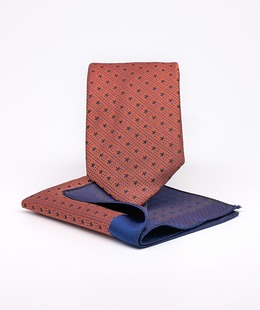 Πολυτελής φαρδιά γραβάτα σε πορτοκαλί χρυσό με αστεράκια 