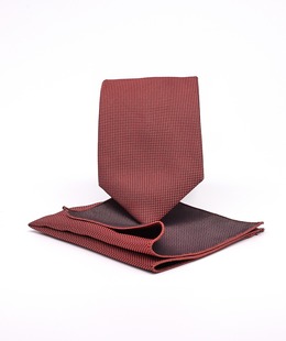 Κλασική κόκκινη γραβάτα  σετ με μαντηλάκι