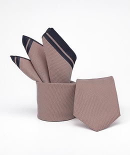 Μπεζ γραβάτα με μπλε πουά σχέδιο