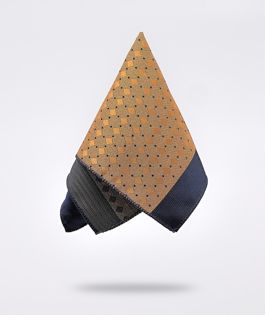 Premium μουσταρδί γραβάτα σε τετράγωνα