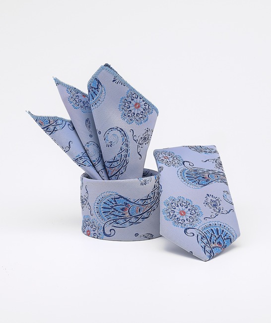 Γαλάζια κομψή γραβάτα paisley