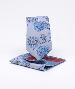 Γαλάζια κομψή γραβάτα paisley