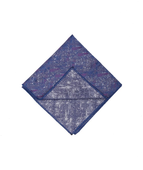 Μπλε μωβ παπιγιόν με μαντηλάκι και καρφίτσα πέτο