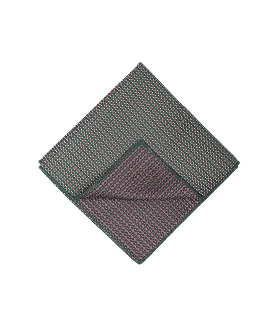 Πράσινο παπιγιόν με λευκές και καφέ πουά από ανάγλυφο ύφασμα