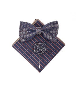 Пαπιγιόν σε σετ τριών τεμαχίων σε μπλε και μπεζ