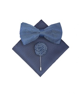 Κομψό μπλε ανδρικό παπιγιόν σε σετ