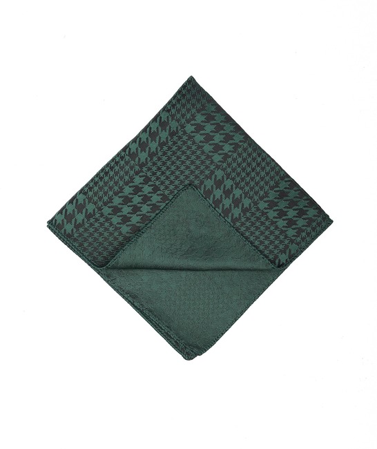 Πράσινο παπιγιόν Houndstooth σετ με καρφίτσα και μαντηλάκι 