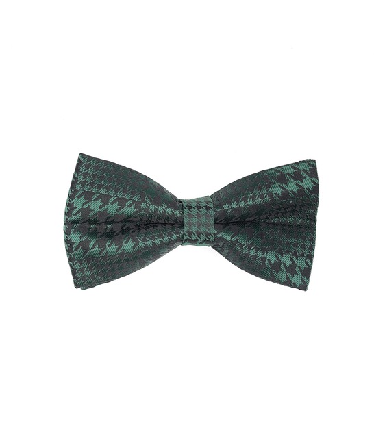 Πράσινο παπιγιόν Houndstooth σετ με καρφίτσα και μαντηλάκι 