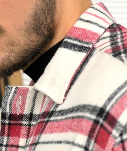 Ανδρικό καρό πουκάμισο σε χρώμα κερασί