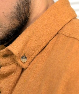 Ανδρικό χειμερινό πουκάμισο ανοιχτό καφέ με τσέπη