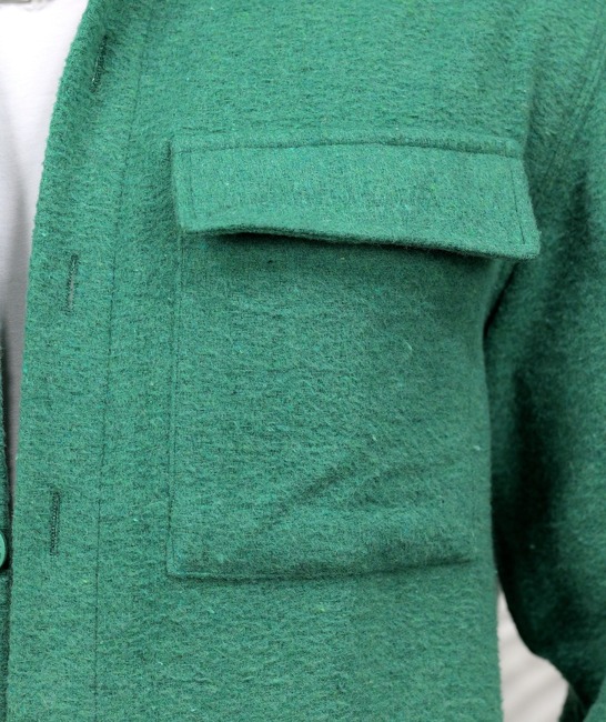 Ανδρικό πουκάμισο σε πράσινο χρώμα με δύο τσέπες oversize 