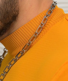 Ανδρική μπλούζα πόλο με κοντό μανίκι μουσταρδί  χρώμα