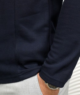 Μπλε navy μακρυμάνικη βαμβακερή μπλούζα