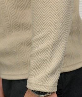 Μπεζ μακρυμάνικη slim fit μπλούζα