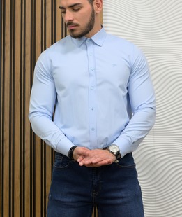Κομψό επίσημο πουκάμισο σε γαλάζιο 