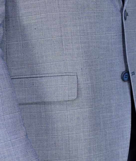 Ανδρικό στιλάτο καρό σακάκι υψηλής ποιότητας σε μπλε χρώμα