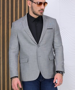Ανδρικό μελανζέ μαύρο σακάκι Regular Fit Ανδρικό μελανζέ μαύρο σακάκι Regular Fit
