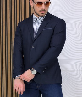 Άνετο ανδρικό σακάκι σε χρώμα indigo Regular Fit