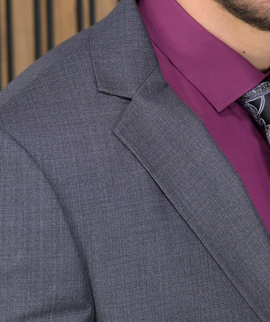 Αμπιγέ ανδρικό κοστούμι μελανζέ σε γκρι χρώμα 