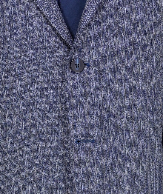 Εκλεπτυσμένο ανδρικό μπλε κοστούμι με λεπτή, εντυπωσιακή ρίγα