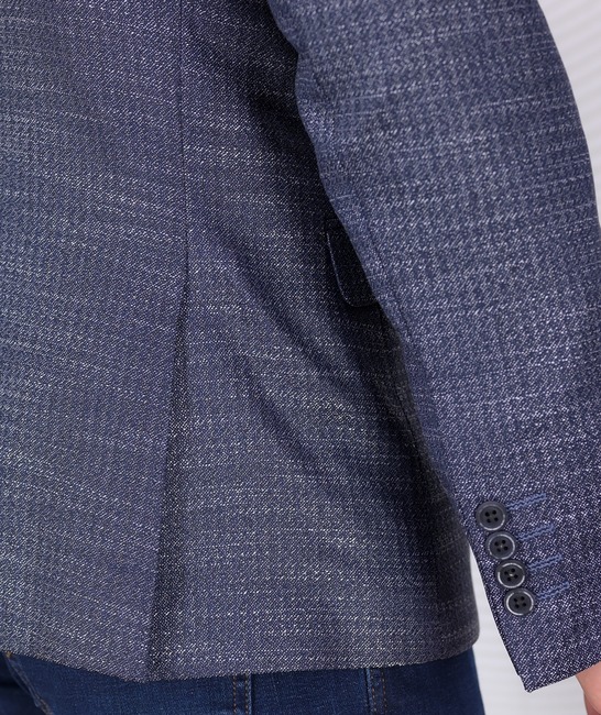 Melange σοφιστικέ ανδρικό σακάκι σε χρώμα indigo