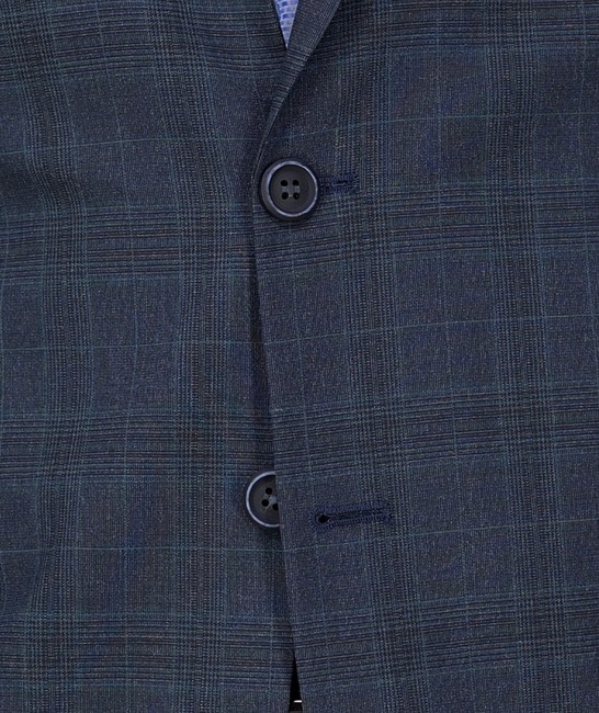  Кαρό ανδρικό σακάκι σε ίσια γραμμή σε μπλε χρώμα