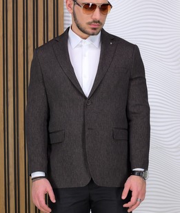 Κλασικό Μοντέρνο Ανδρικό σακάκι  Regular Fit σε καφέ χρώμα