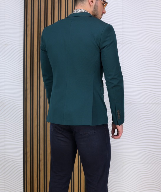 Ανδρικό στιλάτο πράσινο σακάκι Slim Fit