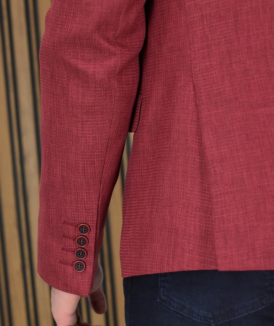 Κομψό ανδρικό σακάκι σε μπορντό χρώμα με ένα κουμπί