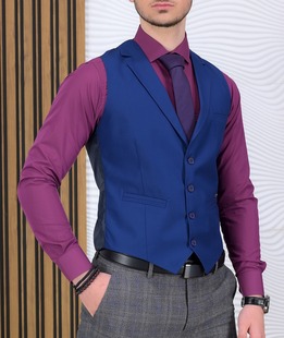 Κομψό ανδρικό γιλέκο σε σκούρο μπλε