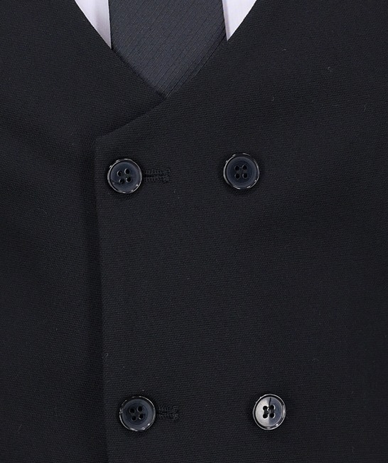 Κομψό ανδρικό μαύρο γιλέκο με διπλό κούμπωμα