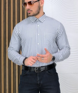 Άνετο ανδρικό καρό πουκάμισο με τσέπη