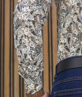 Έγχρωμο πουκάμισο Slim Fit με στοιχεία paisley