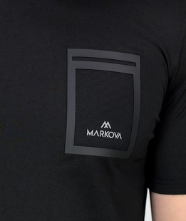 Εκλεπτυσμένο ανδρικό κοντομάνικο μπλουζάκι σε μαύρο χρώμα