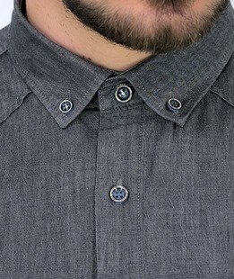 Νεανικό τζιν πουκάμισο σε μαύρο χρώμα