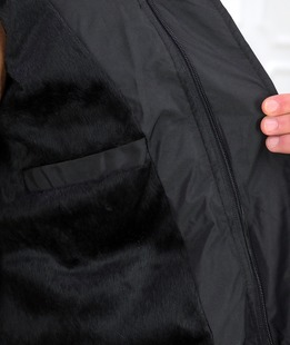 Μακρύ ανδρικό puffer jacket με αποσπώμενη κουκούλα